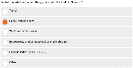 When you get MosaLingua, you can set your learning objectives. This can help you learn a language with MosaLingua.