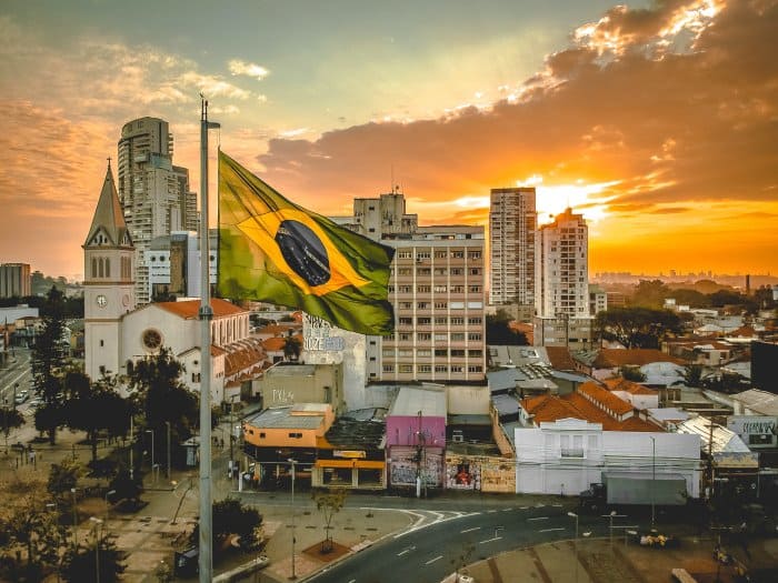 brazilian city with flag