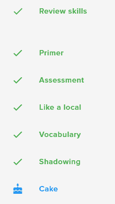 The lesson structure of the LinguaLift Japanese course