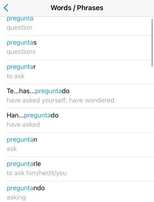 The FluentU translator shows words in context