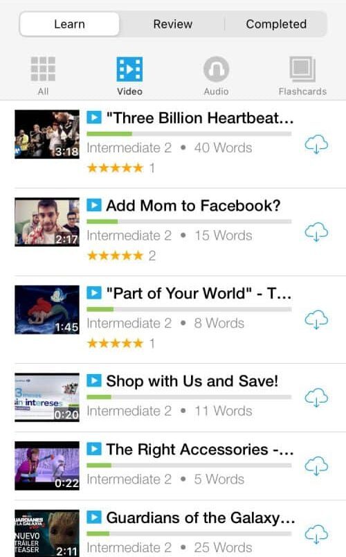 The FluentU video content for the Spanish language
