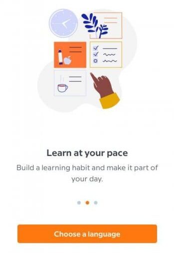 Babbel signup screen