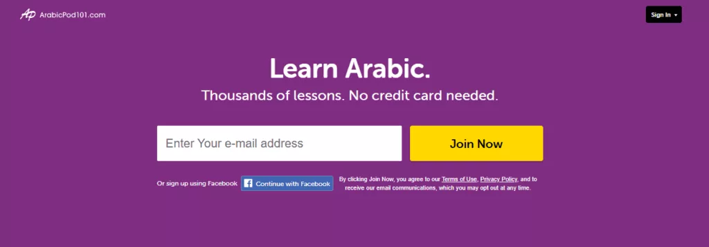 arabicpod101 homepage