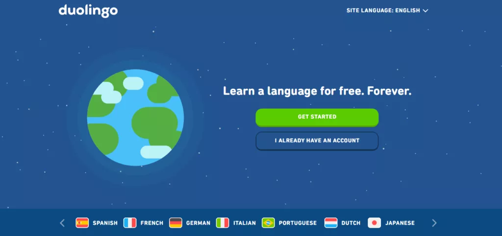 Duolingo homepage