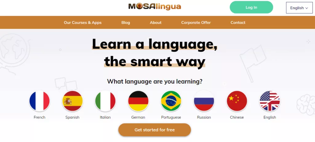 MosaLingua homepage