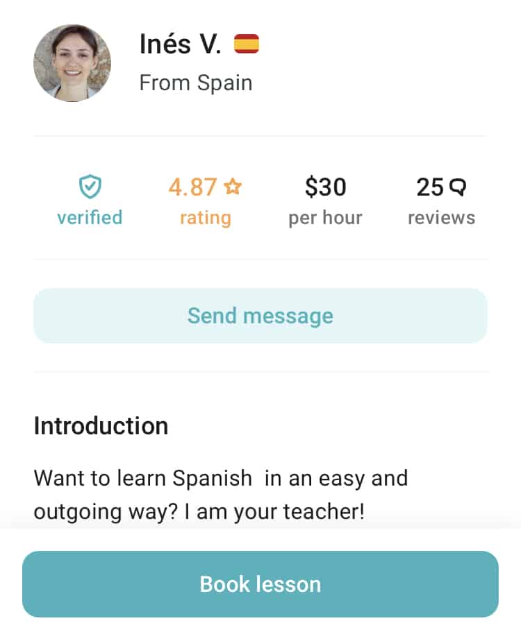 Preply Teacher Reviews Screenshot