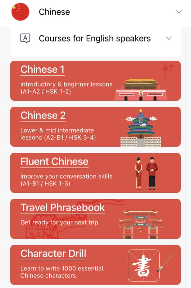 LingoDeer Chinese review screenshot