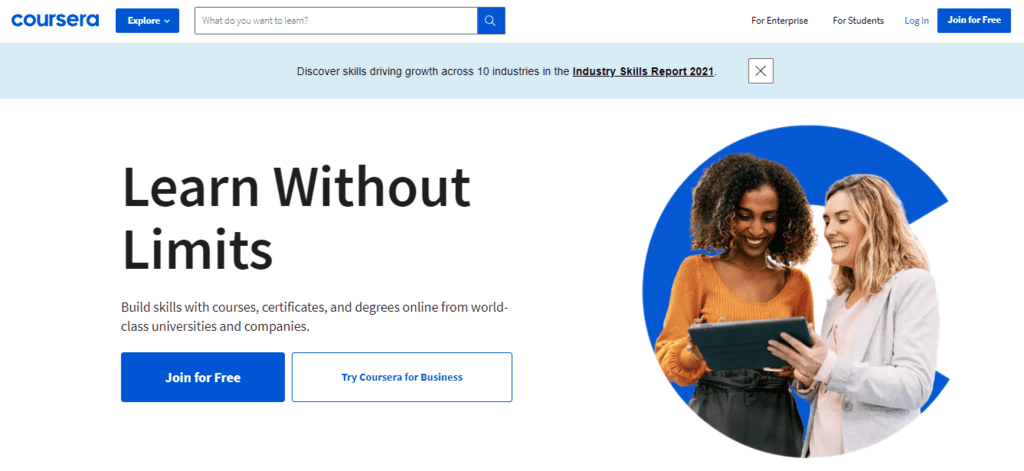 coursera homepage