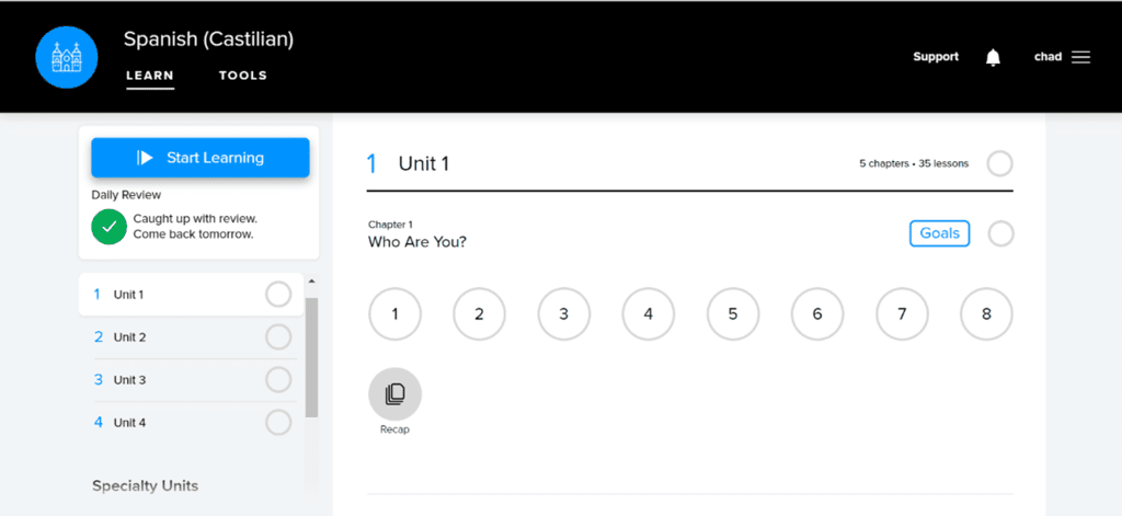 Mango Languages Spanish Review Screenshot
