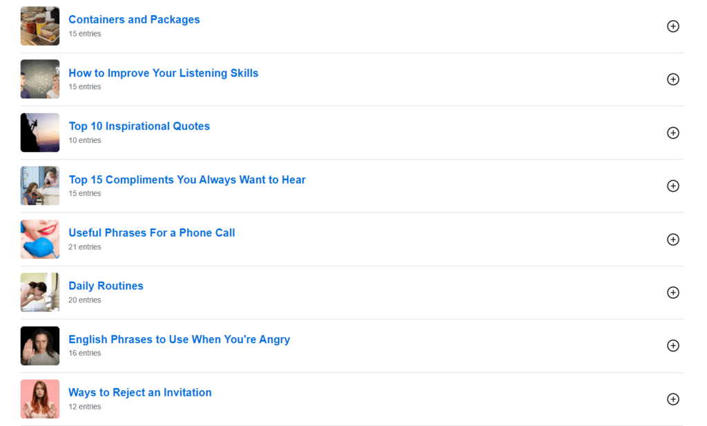 englishclass101 vocabulary list