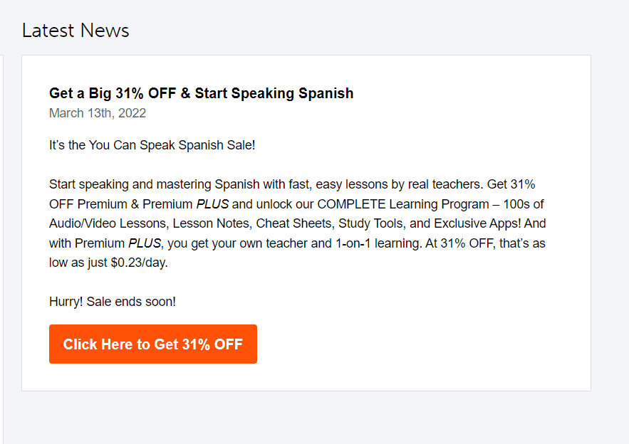 spanishpod101 discount