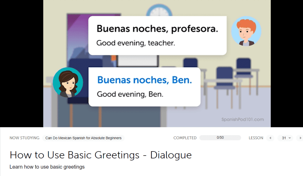 spanishpod101 lessons