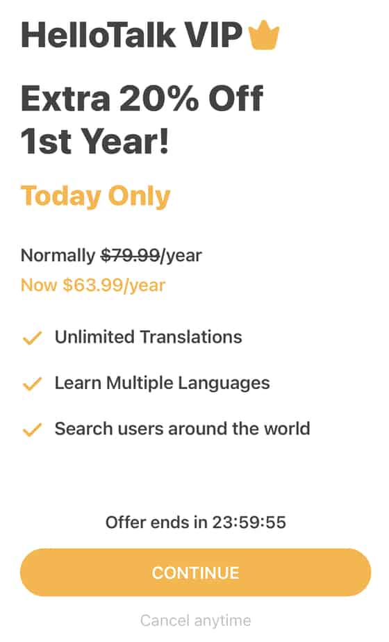 hellotalk discount