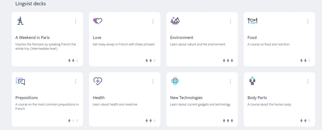 lingvist flashcard decks