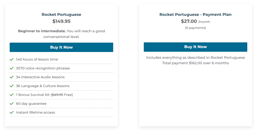 rocket portuguese price