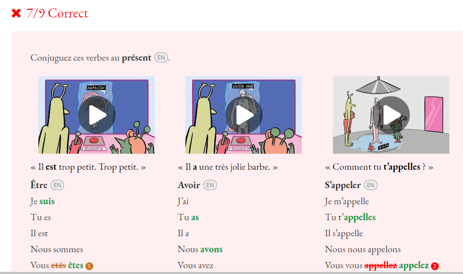 gymglish corrections