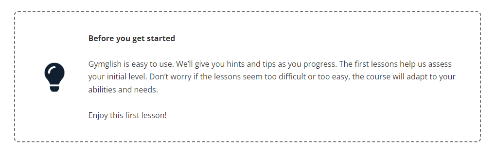 gymglish getting started