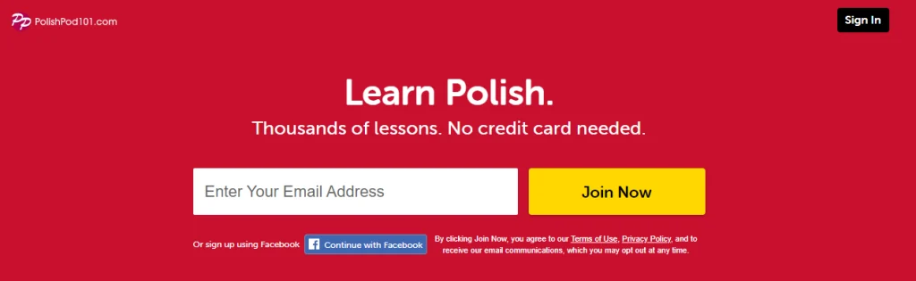 polishpod101 homepage
