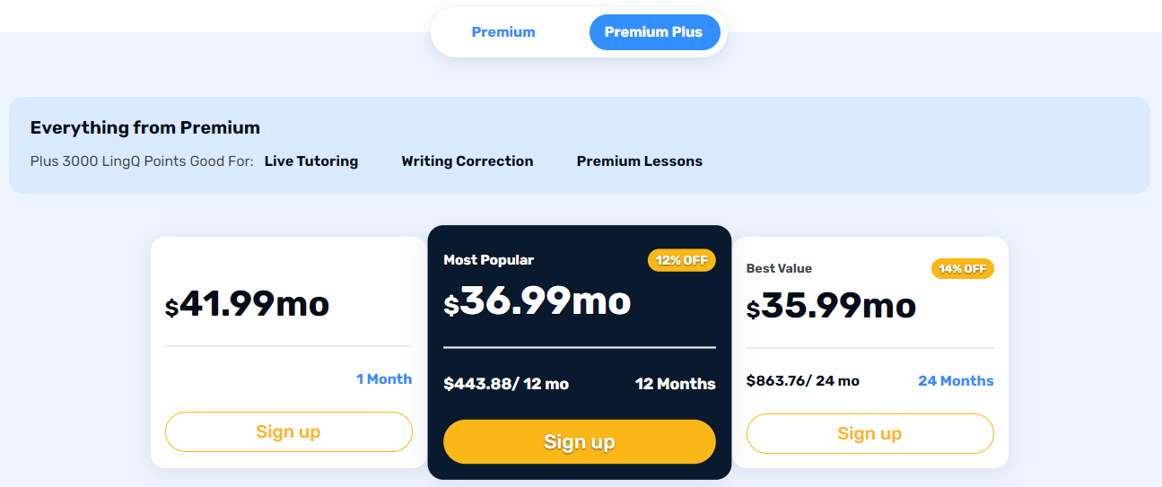 LingQ Premium Plus Price