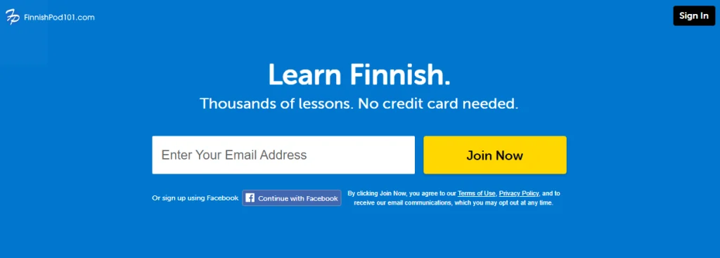 FinnishPod101 homepage