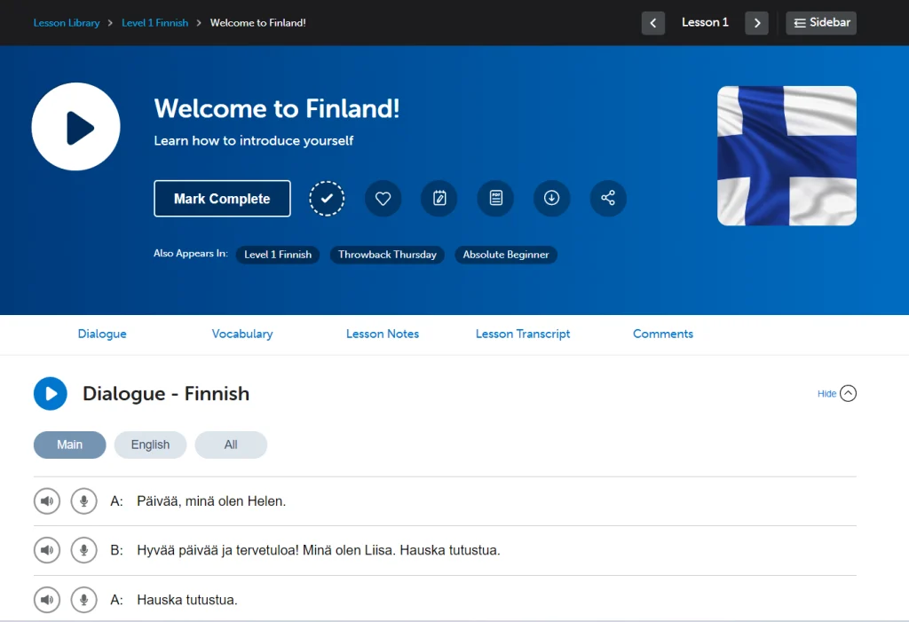 finnishpod101 lesson