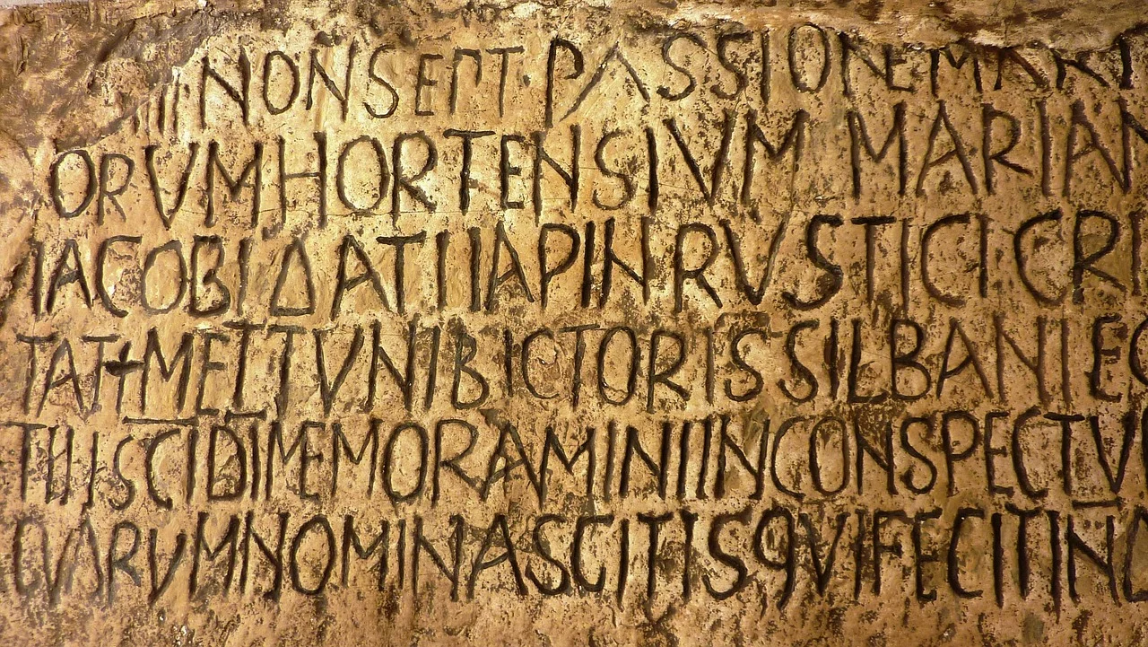 This image shows a text in Latin written on a wall.